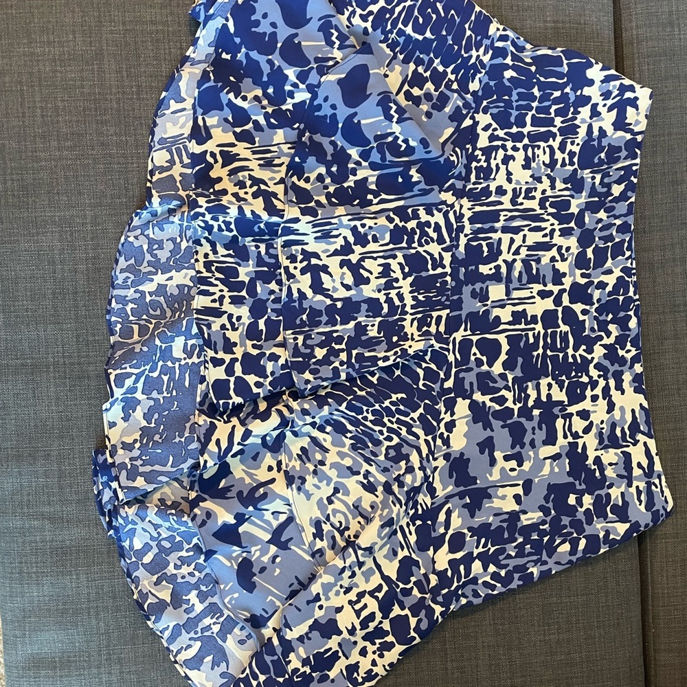 Blue and White Patterned Skirt